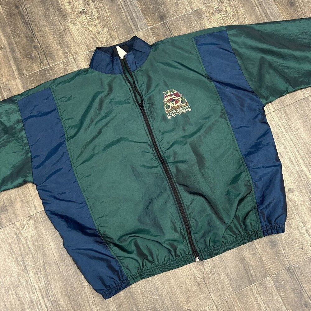 Vintage South Padre Island Pullover Full Zip Windbreaker ONE SIZE Made In USA